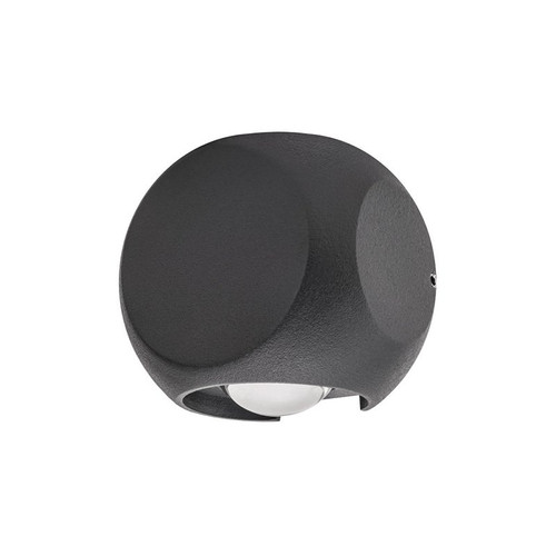 Integral 6W LED Crosscube 2-Way Wall Light – 3000K Warm White, IP54 Dark Grey ILDEB034