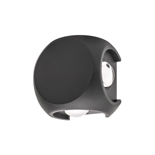 Integral 8W LED Crosscube Wall Light – 4-Way, 3000K Warm White, IP54, Dark Grey ILDEB035