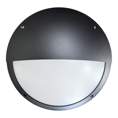 Heathfield 18W LED Bulkhead Eyelid IP65 CCT 3000K/4000K/6000K Black Outdoor