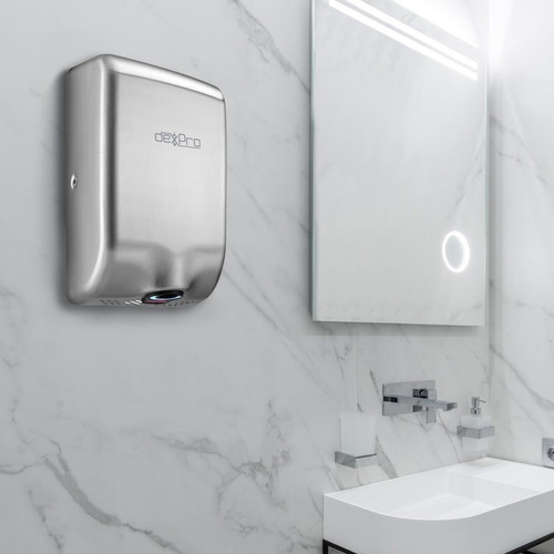 Dexpro Feisty Compact FC1SS – 1.0kW Super High Speed Brushed Stainless Steel Hand Dryer