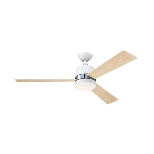 Westinghouse Tristan 132cm (52") Indoor Ceiling Fan with Light & Remote – White & Brushed Nickel 73038