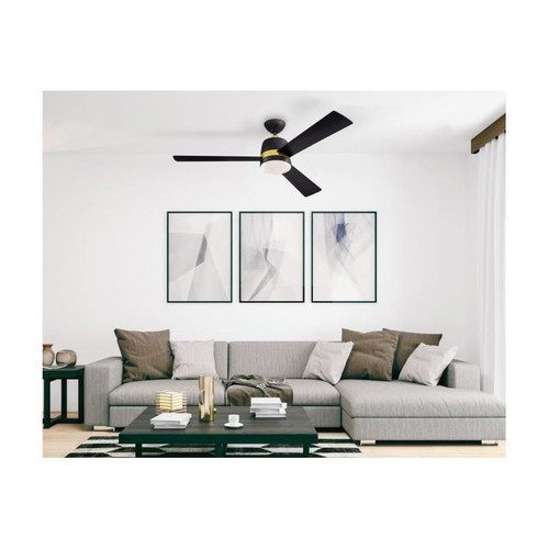 Westinghouse Tristan 132cm (52") Indoor Ceiling Fan with Light & Remote – Black & Gold 73039