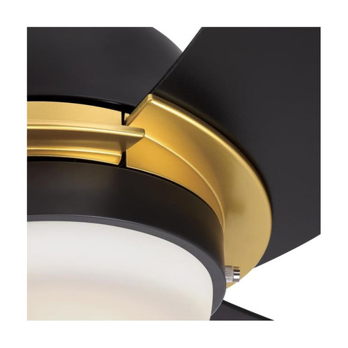 Westinghouse Simone 122 cm Ceiling Fan – Modern Matte Black with Gold Accents & LED Light Fixture 73041