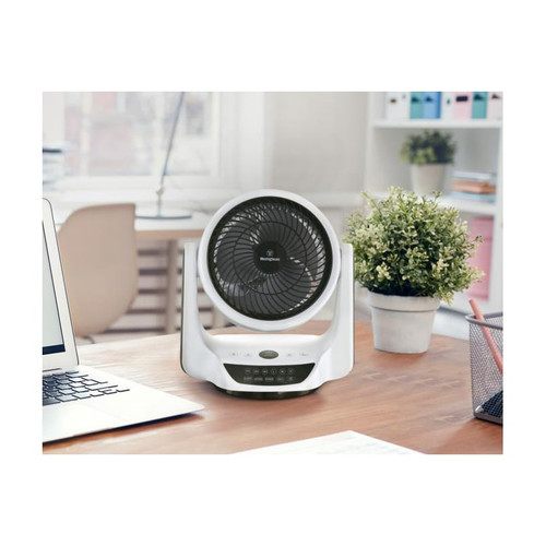 Westinghouse Cormac 25cm White & Black Desktop Fan – Quiet, Portable, with Remote 73037 Westinghouse Cormac 25cm White & Black Desktop Fan – Quiet, Portable, with Remote 73037