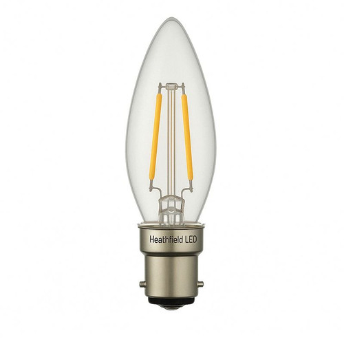 Heathfield 4.2w 240v BC LED Filament Candle Bulb Clear 2700K Dimmable