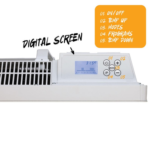 TCP 2000W White Electric Panel Heater | Wall Mounted Aluminium – Fast Heat & Energy Efficient Design
