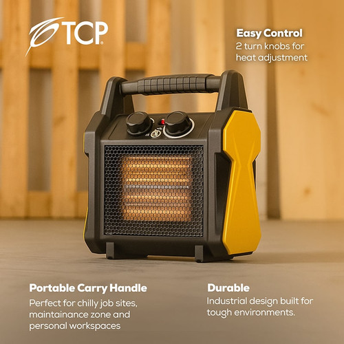 TCP 2kW Tough & Compact Portable Electric Heater – Industrial Design & Fast Heat TCP 2kW Tough & Compact Portable Electric Heater – Industrial Design & Fast Heat