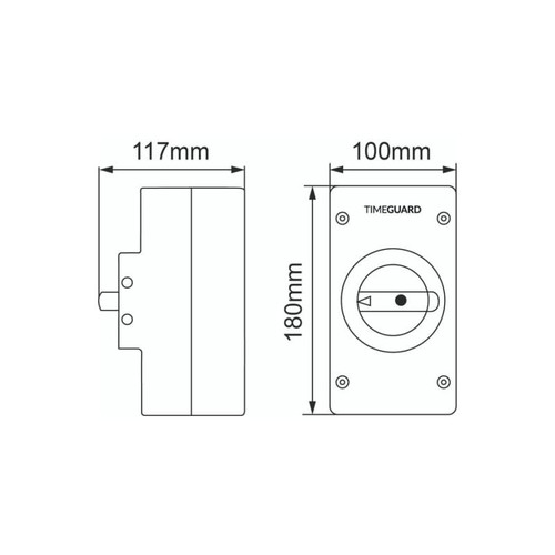 Timeguard IS4N-32DC IP66 Weathersafe 4 Pole 32A DC Rotary Isolator Switch