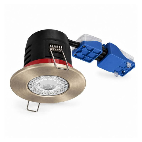 Megaman FR-PRO fire rated GU10 downlight, antique brass bezel