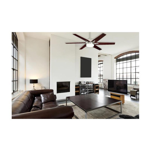 Westinghouse Cayuga 152cm Indoor Ceiling Fan – Brushed Nickel, Light Kit, Reversible Rosewood/Maple Blades 72077