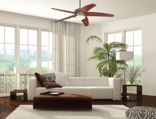 Westinghouse Bendan LED 132cm Indoor Celling Fan Dark Pewter Finish Applewood Blades Opal Frosted Glass 72071