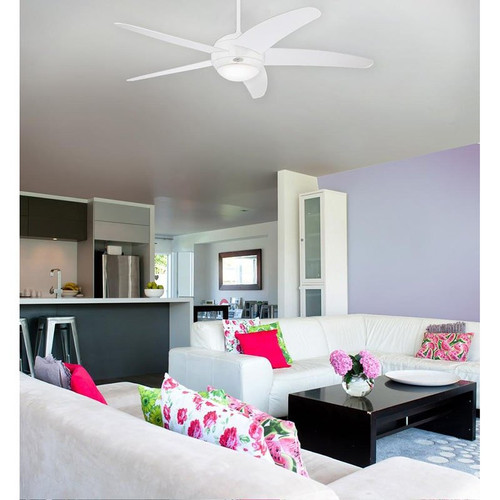 Westinghouse Bendan 132cm Indoor Ceiling Fan White Finish White Blades Opal Frosted Glass 72140