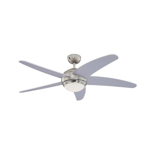Westinghouse Bendan 132cm Indoor Ceiling Fan Satin Chrome Finish Silver Blades Opal Frosted Glass 72220