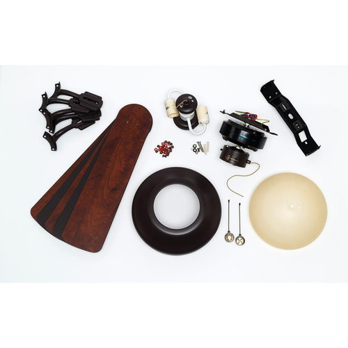 Everett 132cm Indoor Ceiling Fan Espresso Finish Reversible Blades (Espresso/Applewood) Scavo Glass Bowl 72154