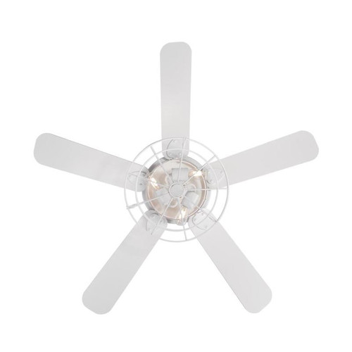 Westinghouse Barnett 122cm Indoor Ceiling Fan White Finish Reversible Blades (White/White Washed Pine) Cage Shade 72209