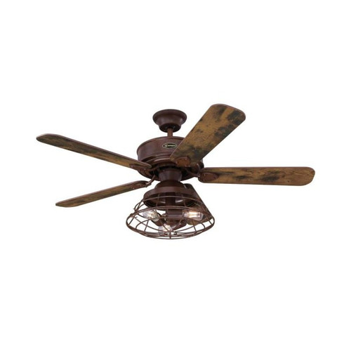 Westinghouse Barnett 122cm Indoor Ceiling Fan Barnwood Finish Reversible Blades (Reclaimed Hickory/Pewter Ash) Cage Shade 72205