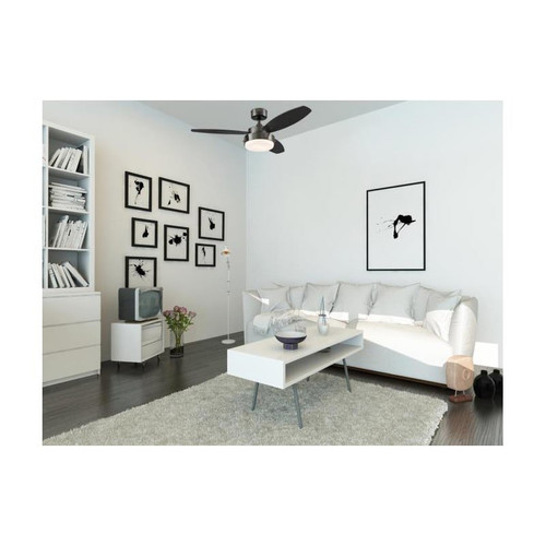 Kingston 105cm Indoor Ceiling Fan Brushed Aluminium Finish Reversible Blades (Weathered Maple/Silver) Spot Lights 72114