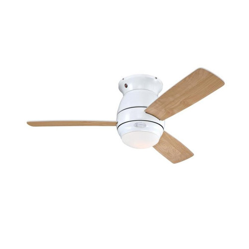 Westinghouse Lighting 72180 Halley 112cm White Ceiling Fan with Opal Frosted Glass Light Kit