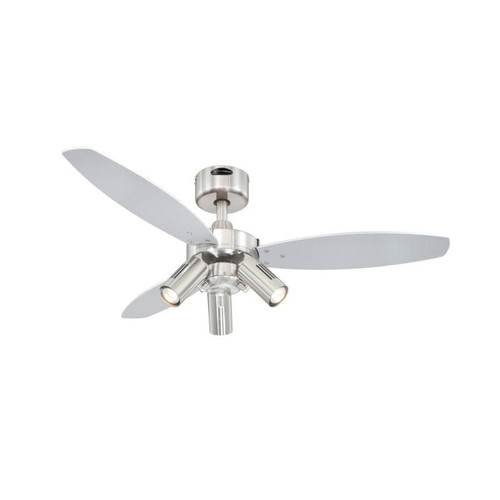 Westinghouse Jet Plus 105cm Ceiling Fan 72290 – Brushed Nickel with Reversible Blades & Light Fixture