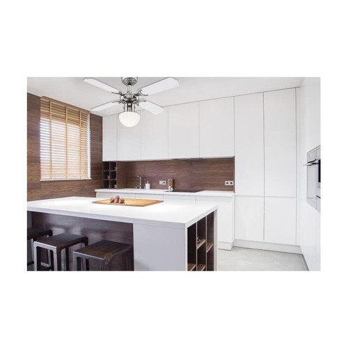 Westinghouse Portland Ambiance 90cm Indoor Ceiling Fan Chrome Finish Reversible Blades (White/Black) Mushroom Glass 78321