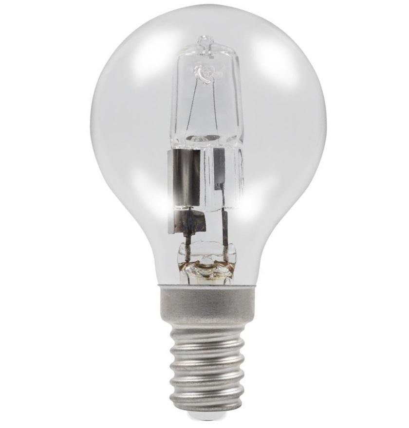 Heathfield 18W SES E14 Clear Halogen Golfball G45 Energy Saving Bulb Pack of 10