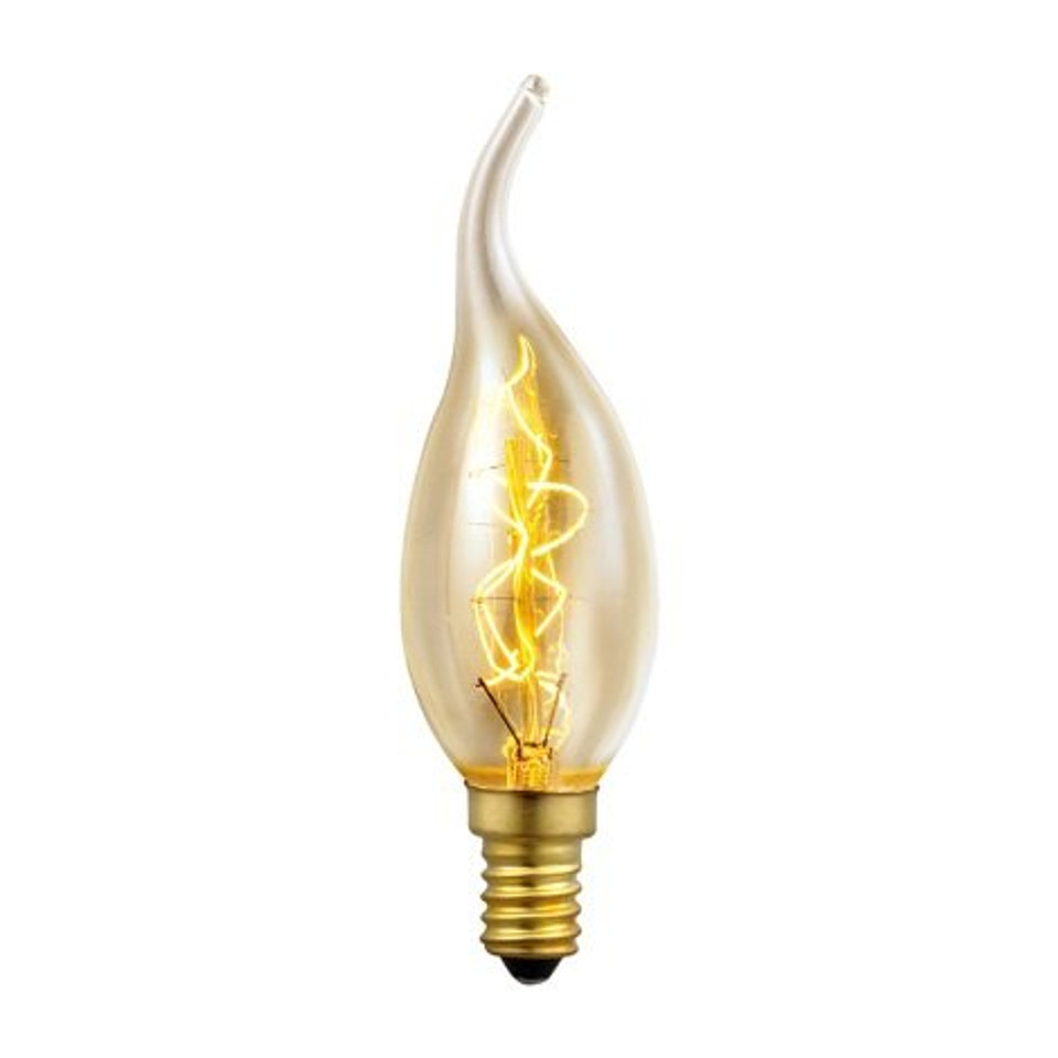 Eglo Vintage 40w 240v SES E14 Gold Bent-Tip Candle Bulb 49508 Eglo Vintage 40w 240v SES E14 Gold Bent-Tip Candle Bulb 49508