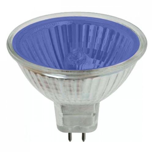BLV Popstar 50W MR16 GU5.3 12V 12° Blue Halogen Spotlight Bulb 186353