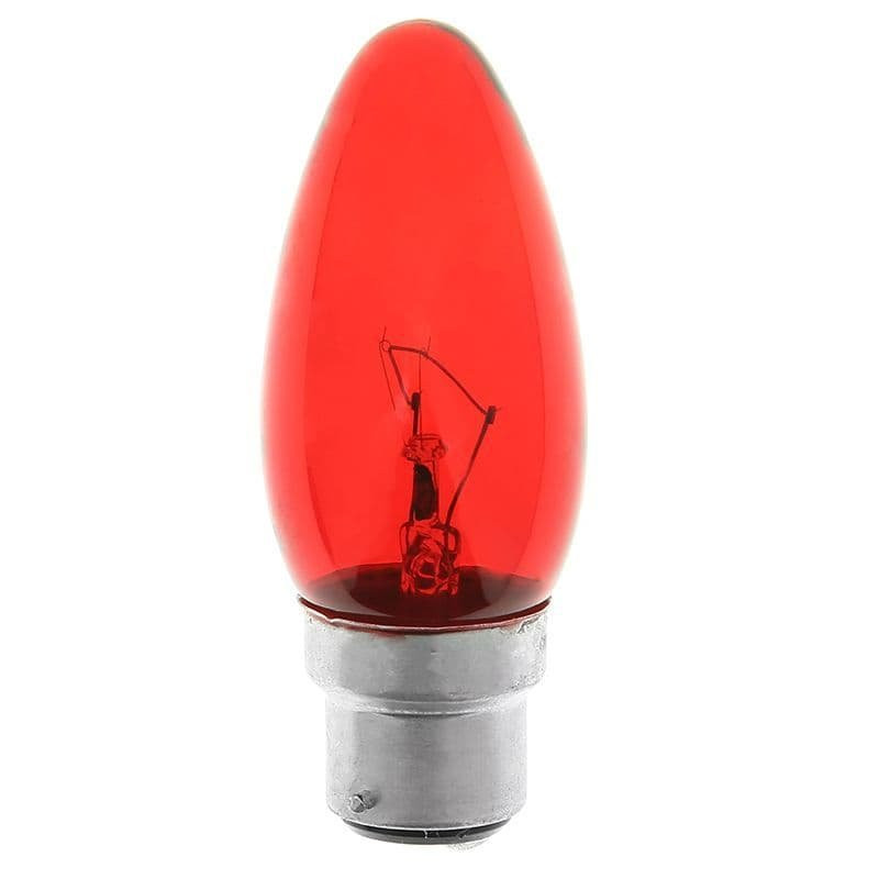 Crompton 40w B22 BC Incandescent Candle Fireglow Red Dimmable