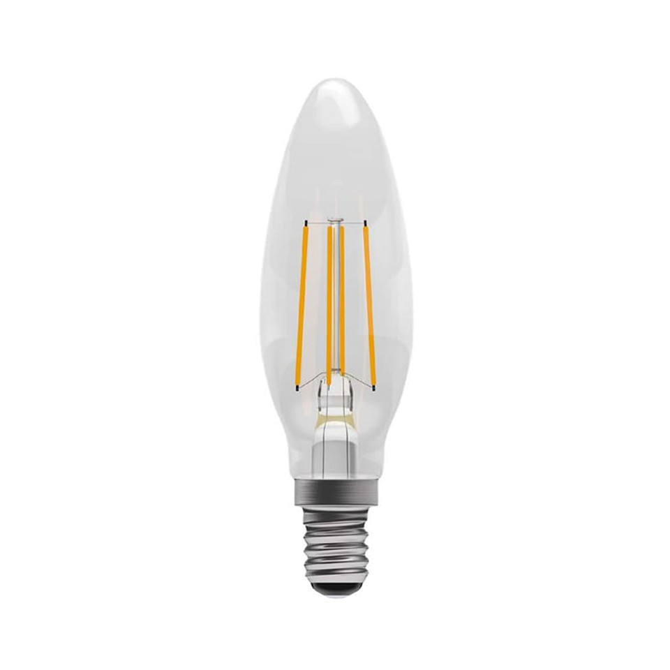Bell Lighting 4w 240v SES Aztex LED CRI90 Filament Candle Clear 2200k Dimmable 60210