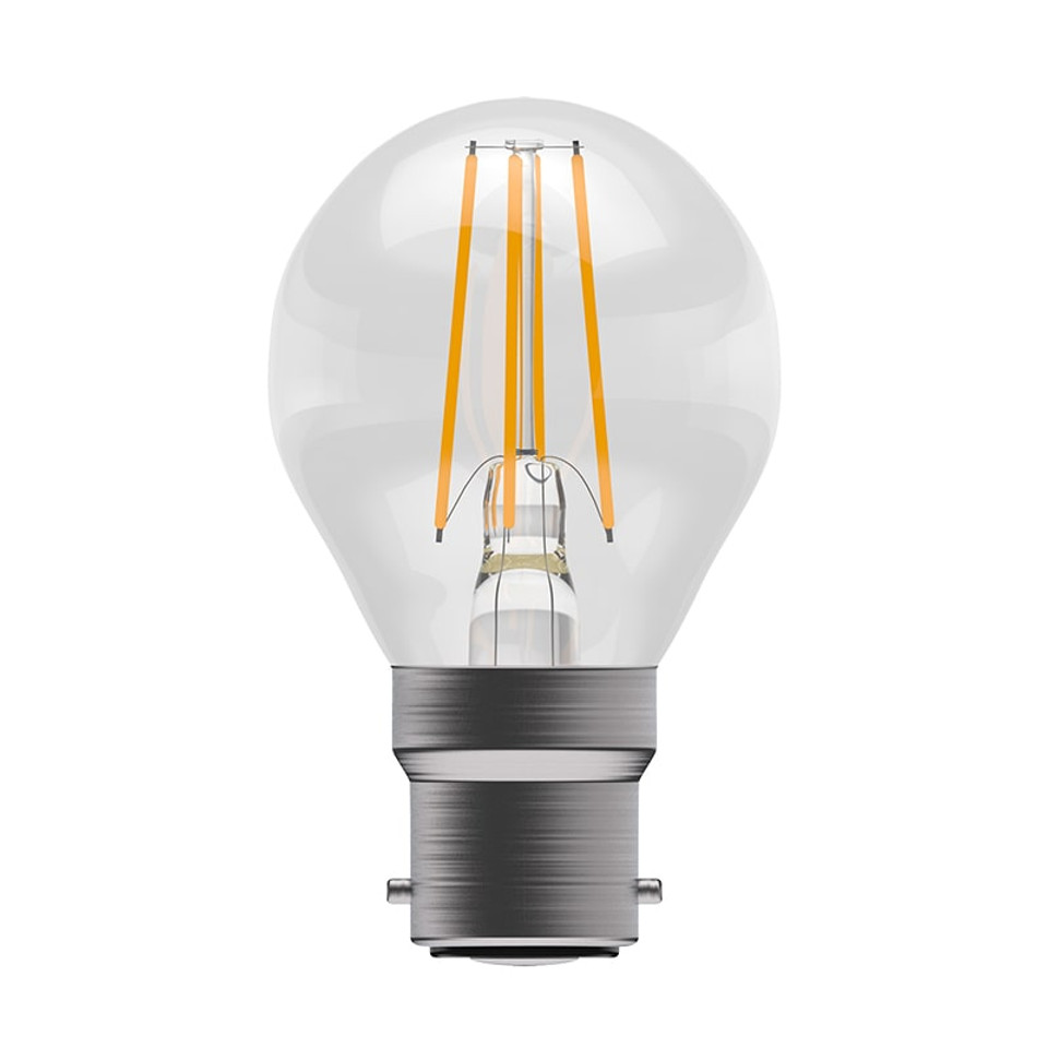 Bell Lighting 4w 240v BC LED Filament Round Clear 4000k Dimmable 60123