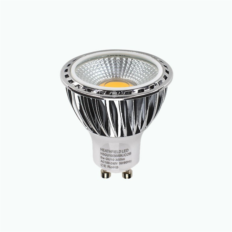 Heathfield LED GU10 COB Spotlight Bulb 5W Daylight 6000K Dimmable Energy Saving