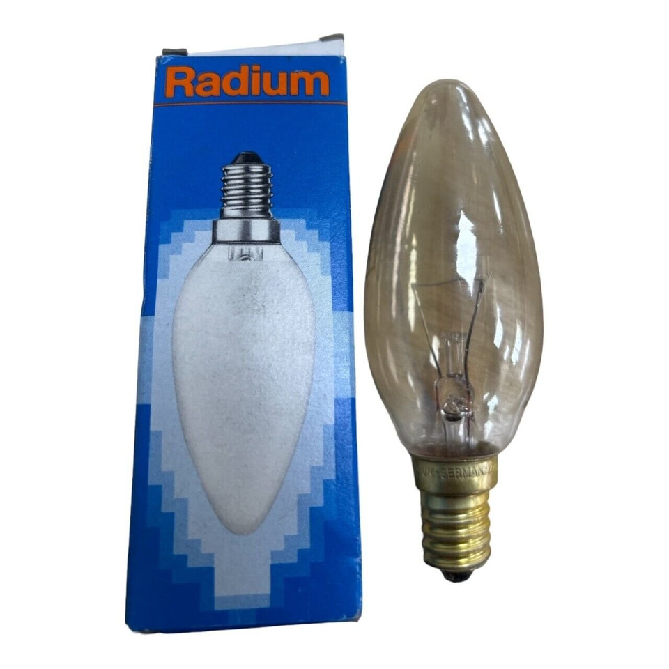 Radium Gold Tinted Candle Bulb 40W SES E14 Incandescent Vintage Decorative