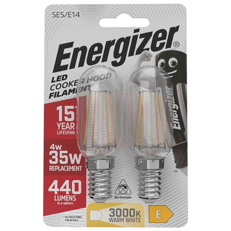 Energizer 4W E14 LED Filament Cookerhood 420lm 2,700K Warm White S13564, Pack of 2