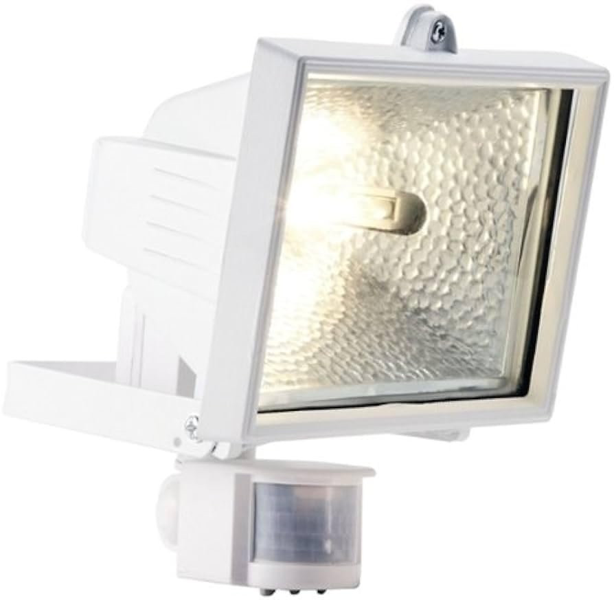 Powermaster S5890 400W Halogen PIR Floodlight IP44 White Outdoor Security Light