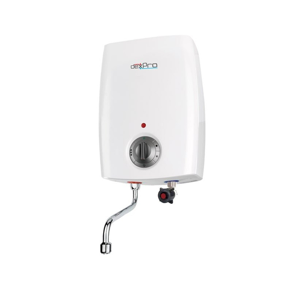 DexPro DXO5LV 5L Over Sink Vented Water Heater 2kW | Deluxe Model with Inlet Tap & Spout