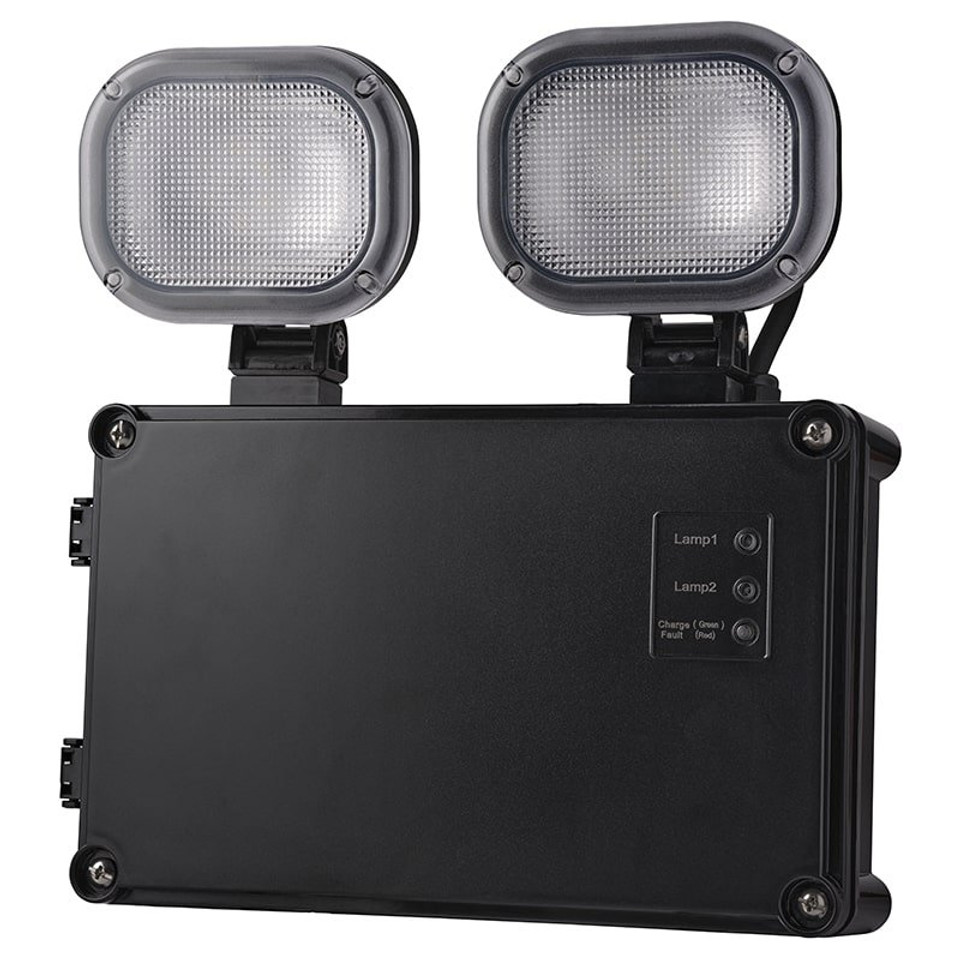 Bell Spectrum 09128 12W LED IP65 Emergency Twin Spot – Self-Test or Manual Mode – Non-Maintained 6500K Black