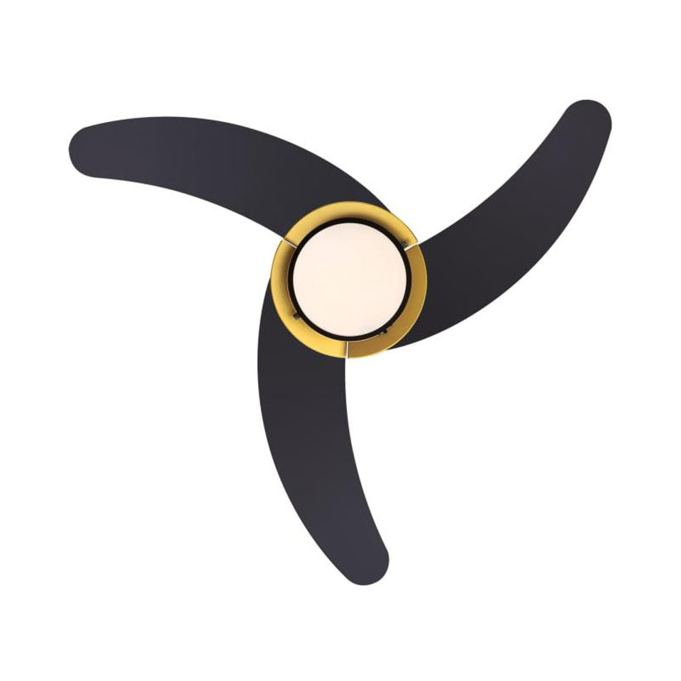 Westinghouse Simone 122 cm Ceiling Fan – Modern Matte Black with Gold Accents & LED Light Fixture 73041