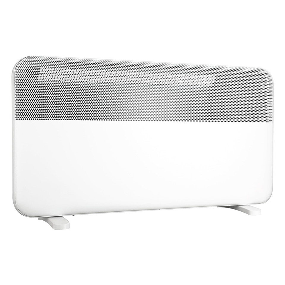 TCP 2000W white electric panel heater on wall — wall-mounted mode with slim profile and LED display