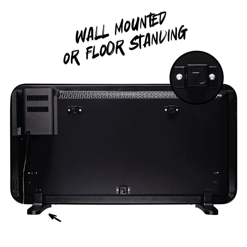 TCP 2000W Black Infrared Convection Heater | Wall Mounted & Freestanding – Fast Heat & Sleek Design