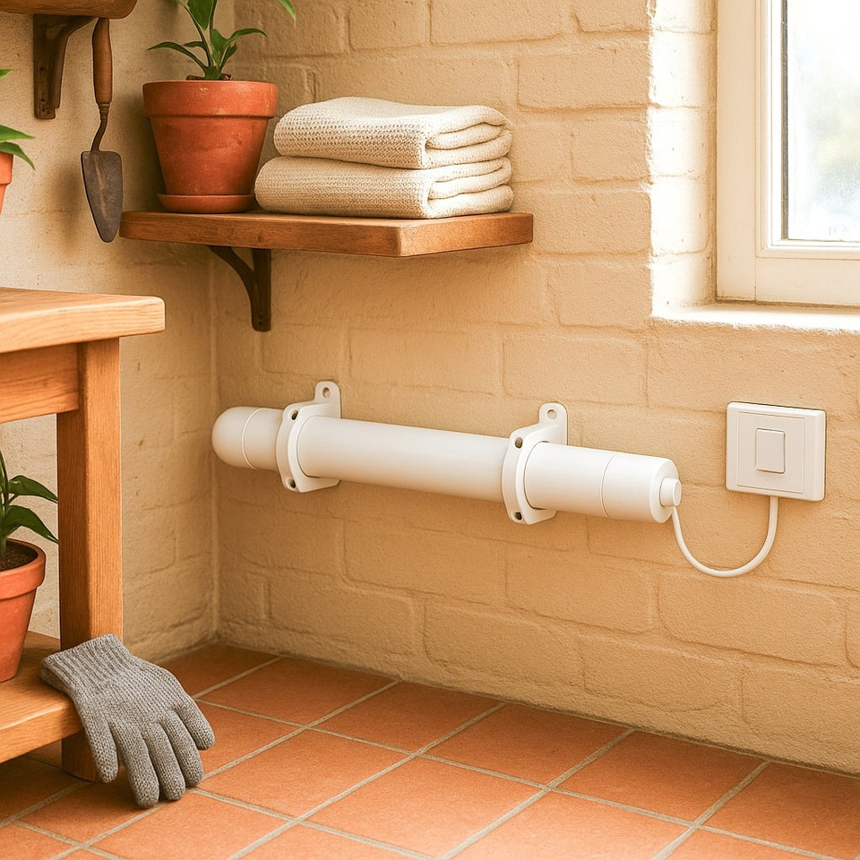 TCP 120W 2ft White Tubular Heater with Built-in Thermostat