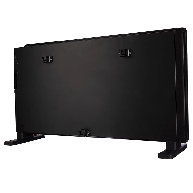 TCP 2000W black glass panel heater with side control panel and digital LED display