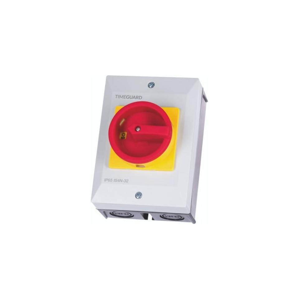 Timeguard IS4N-32 Weathersafe IP65 32A 4 Pole Rotary Isolator Switch