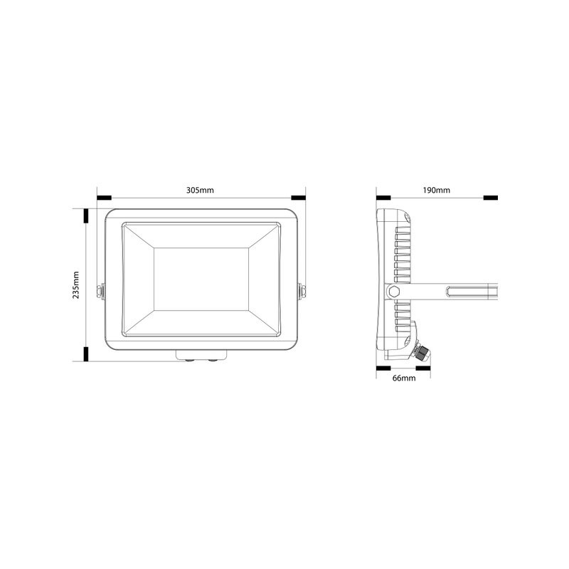 Timeguard LEDPRO100B 100W LED Floodlight IP65 Black 4000K Cool White
