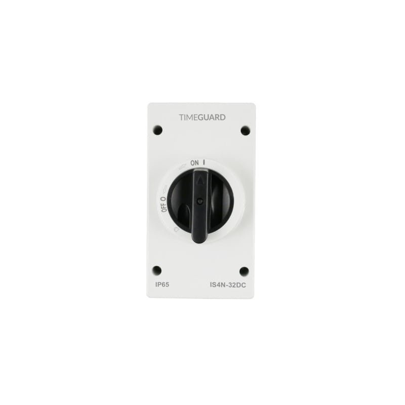 Timeguard IS4N-32DC IP66 Weathersafe 4 Pole 32A DC Rotary Isolator Switch