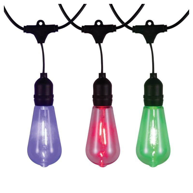 TCP 10m Multi-Coloured Festoon Garden Lights Squirrel Cage Bulbs (10 Lamps)