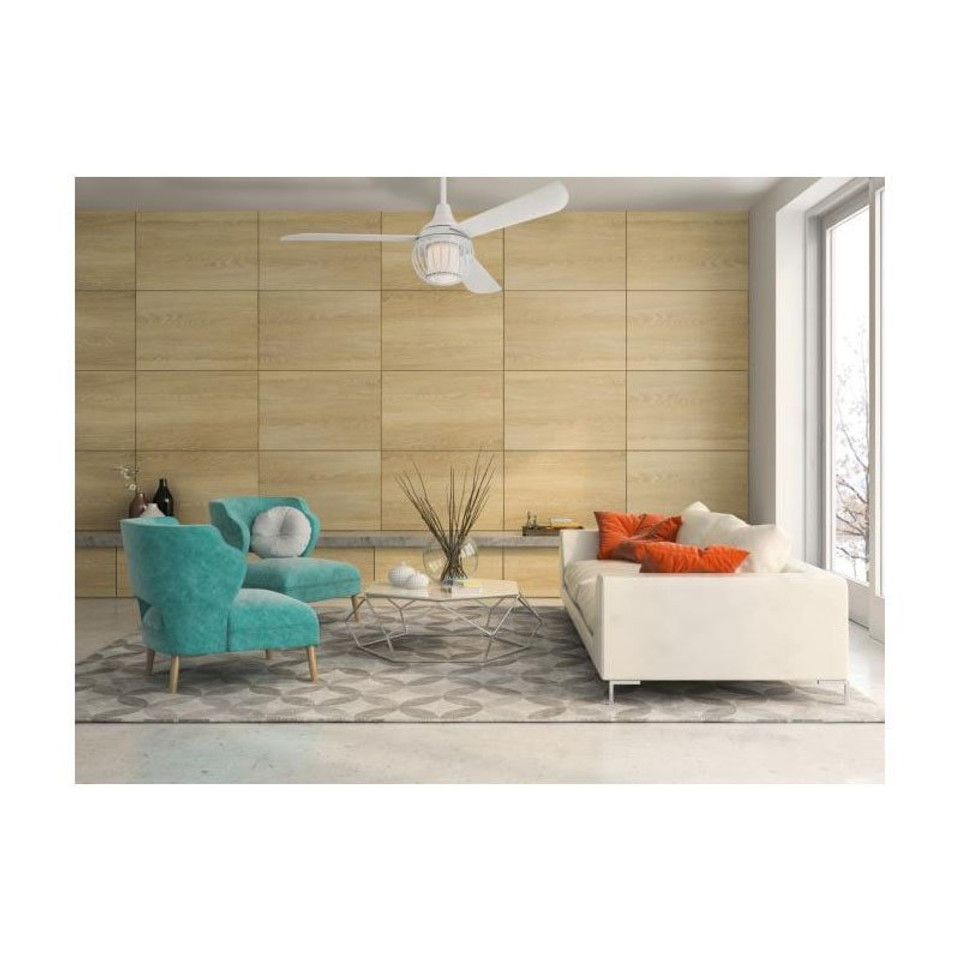 Westinghouse Graham 132cm Indoor Celling Fan Nickel Lustre Finish White Blades Cage Shade and Opal Frosted Glass 72207