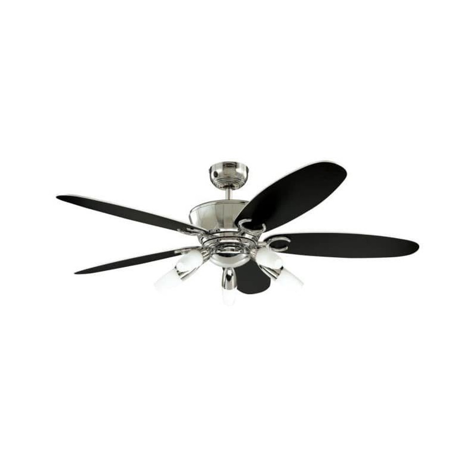Westinghouse Arius 132cm Indoor Ceiling Fan Chrome Finish Reversible Blades (White/Black) Opal Frosted Glass 72559
