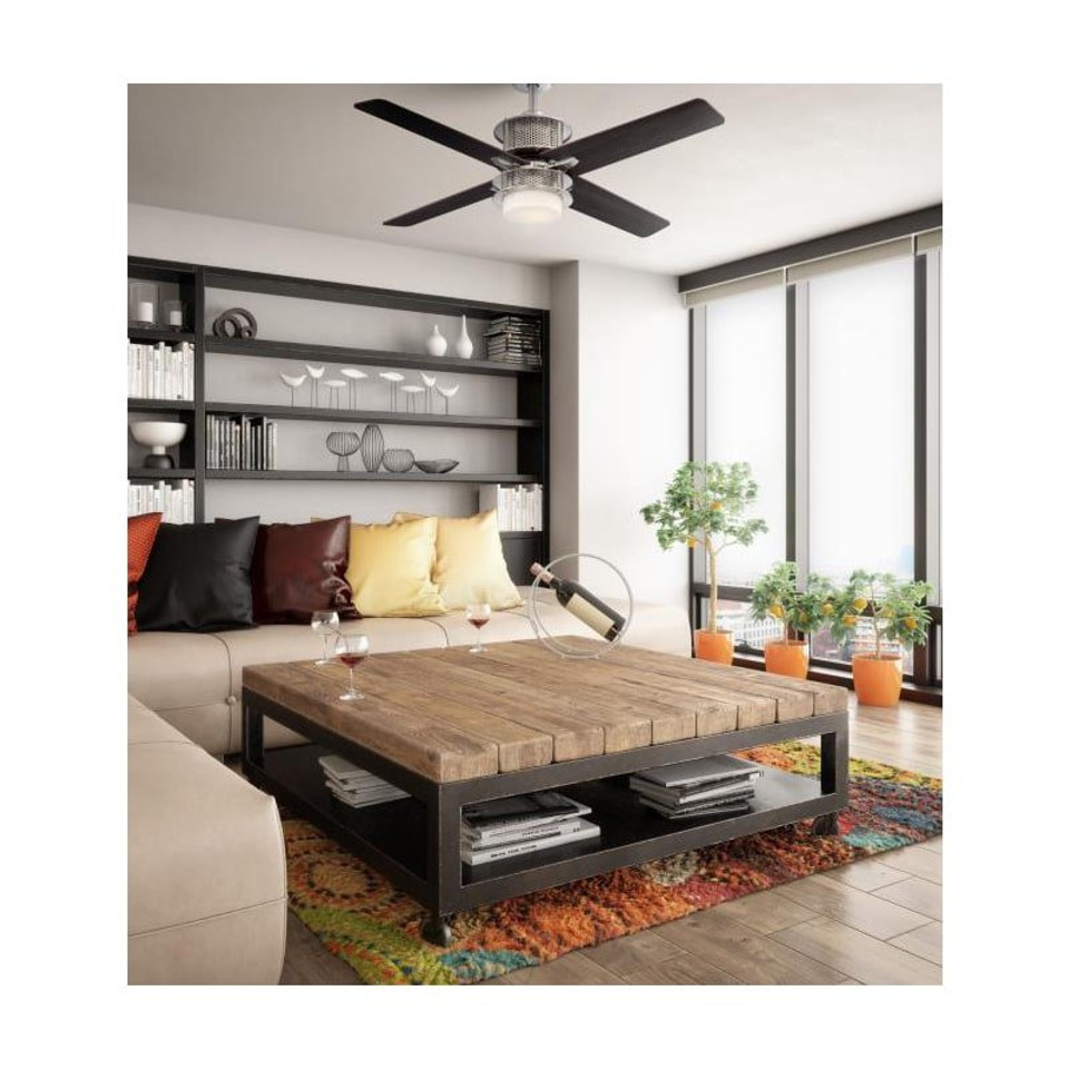 Westinghouse Oscar 122cm Indoor Ceiling Fan Brushed Nickel Finish Reversible Blades (Wengue/Graphite) Opal Frosted Glass 72211