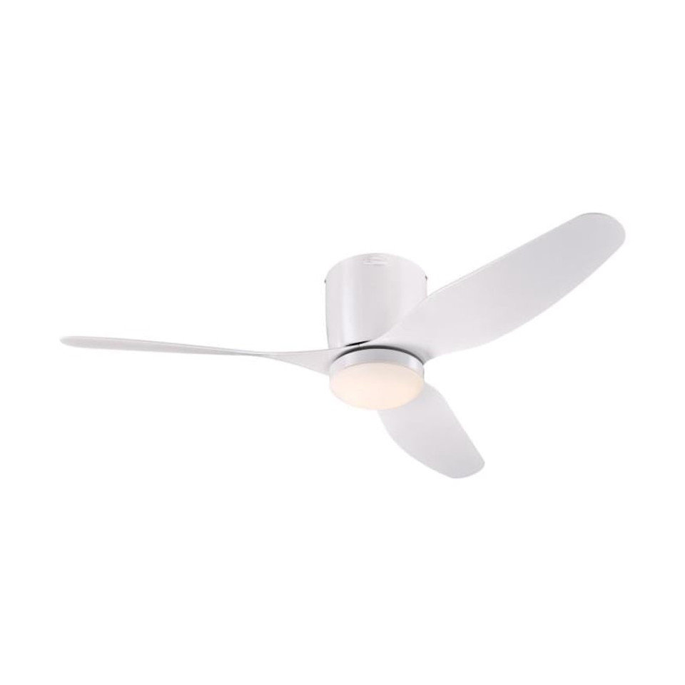Carla 117cm Indoor Ceiling Fan White Finish White ABS Blades Opal Frosted Glass 72251