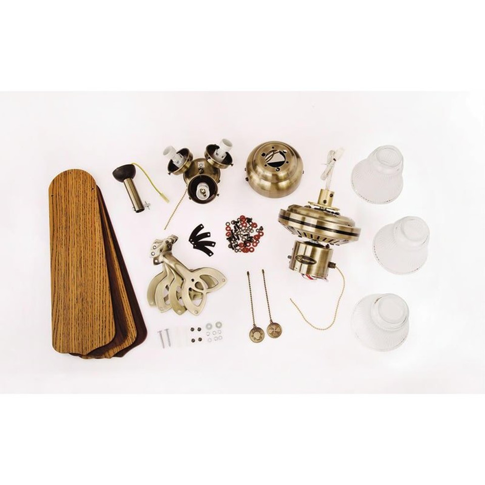 Westinghouse Princess Trio 42" 106cm Ceiling Fan – Antique Brass, Reversible Blades, Light Kit 78265